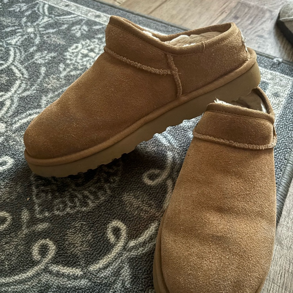 UGG Tan Ankle Boots with Plush Lining